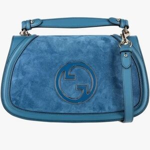 Rare Gucci Teal Suede Shoulder Bag